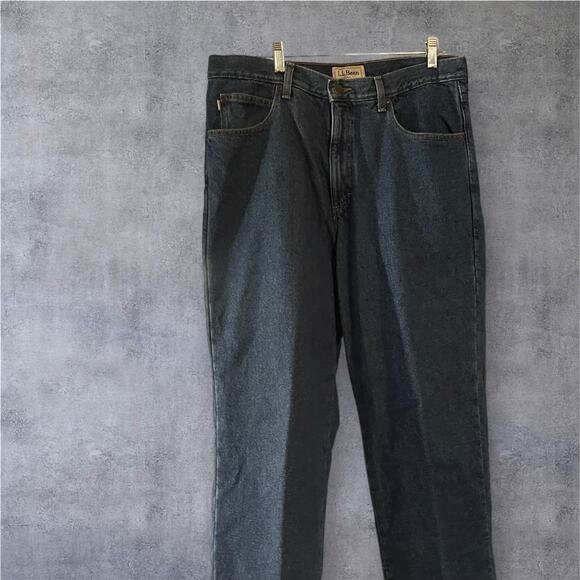 LL Bean Lined Jeans Mens 36 x 29 Flannel Lining 5 Pocket Denim Outdoorsy Ranch - Picture 2 of 8